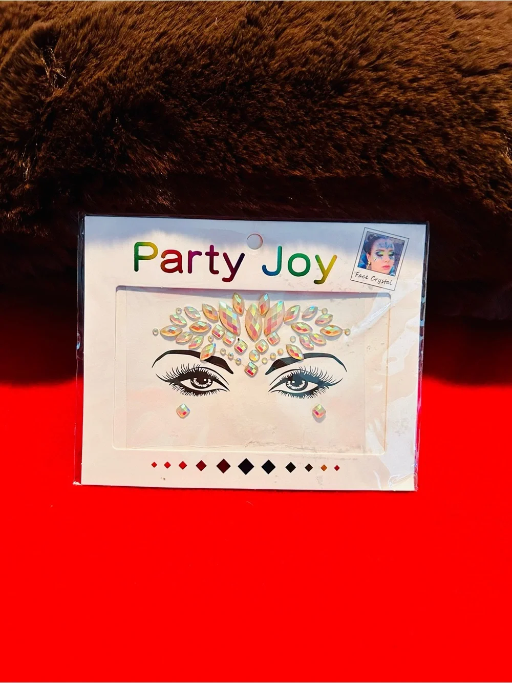 Iridescent Face Gem Sticker - Clear/Opal Accent